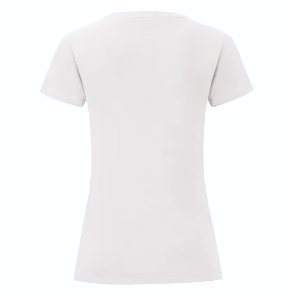 חולצת טי קצרה בצבע לבן לנשים צווארון מעוגל Iconic 150 - מבט מאחורה back
