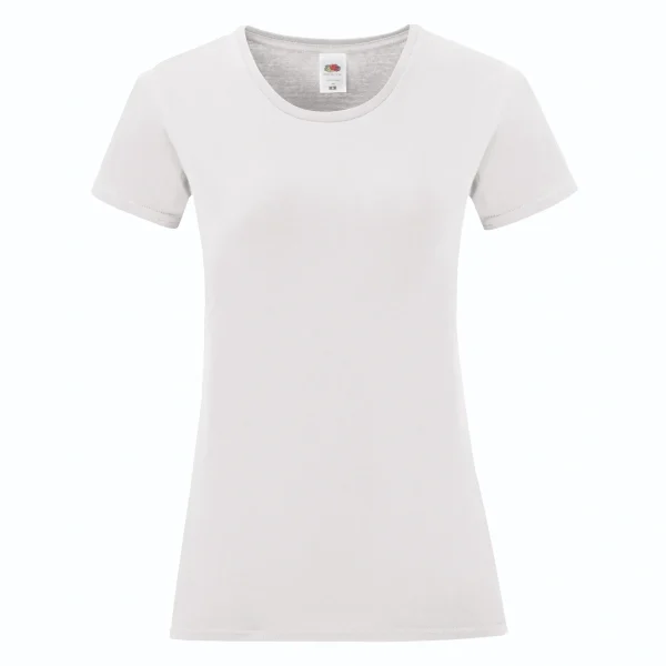 חולצת טי קצרה בצבע לבן לנשים צווארון מעוגל Iconic 150 - מבט מקדימה front