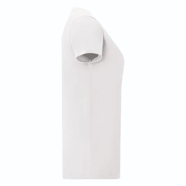 חולצת טי קצרה בצבע לבן לנשים צווארון מעוגל Iconic 150 - מבט מהצד side