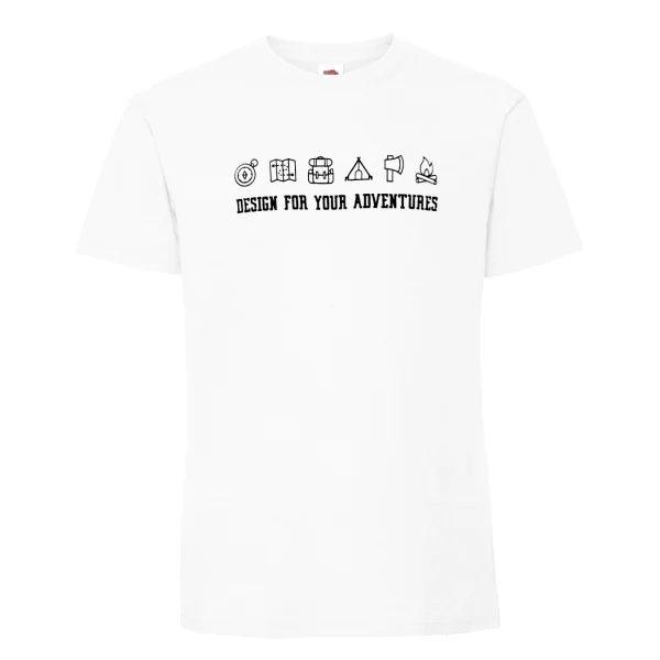 חולצת טי קצרה בצבע לבן לגברים Fruit X Outdoor Revolution - design for your adventures - front