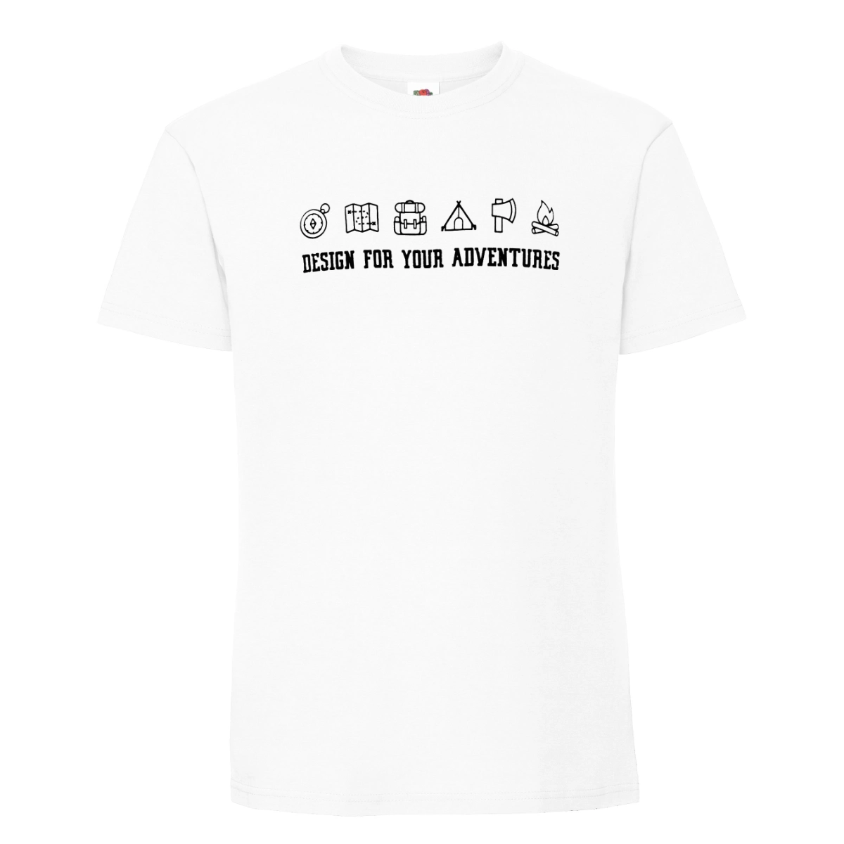 חולצת טי קצרה בצבע לבן לגברים Fruit X Outdoor Revolution - design for your adventures - front
